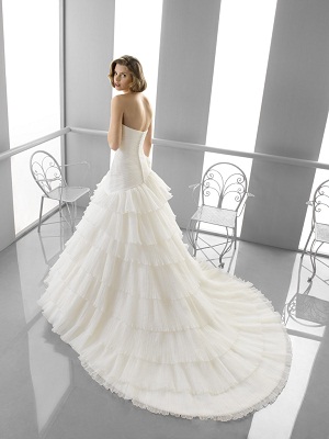 vestido de novia con volantes escote palabra de honor vestido de novia con volantes escote palabra de honor